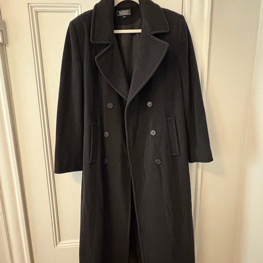 Classic Black Wool and Cashmere Coat